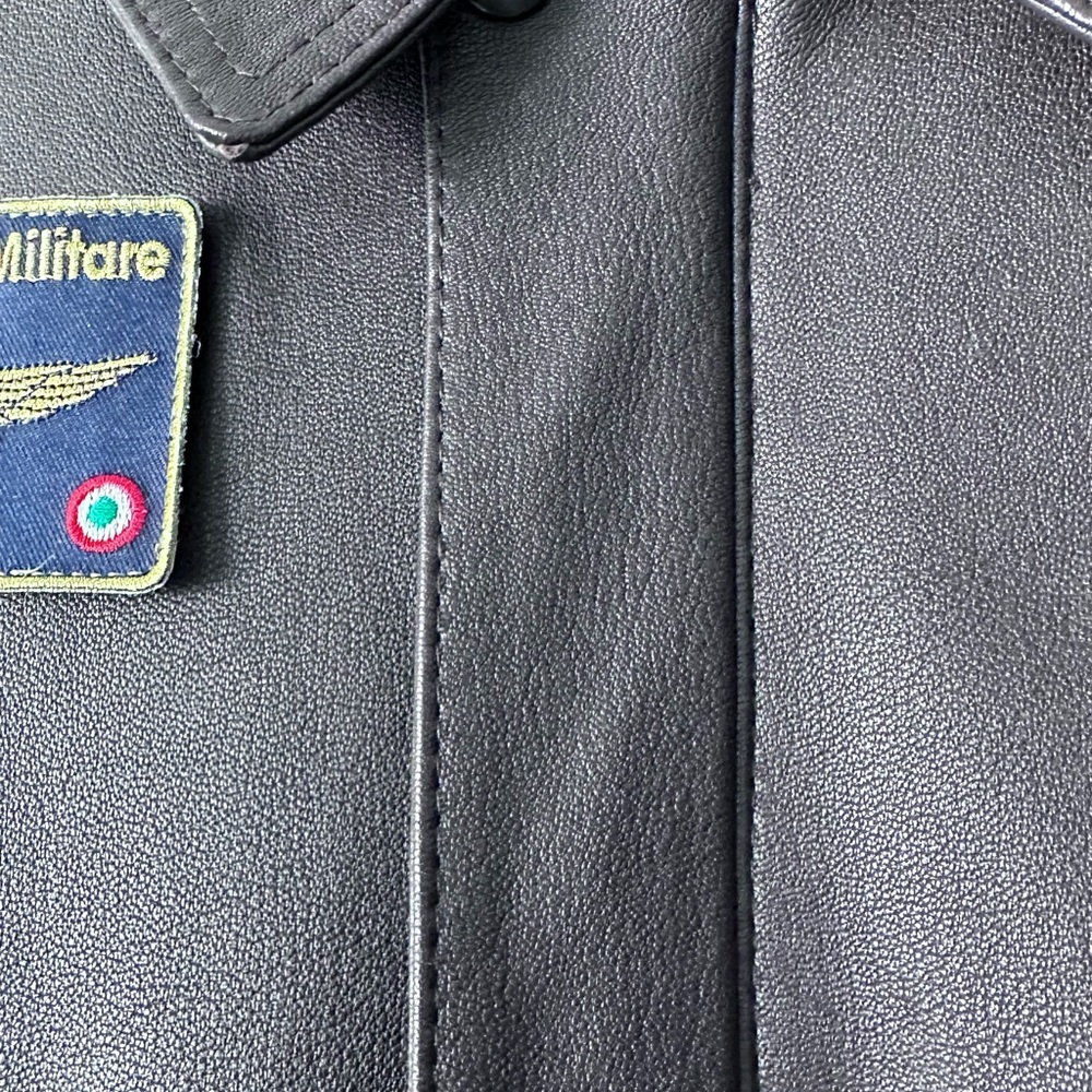 Brown, size L, leather jacket, pilot, Italian Air Force - Picture 5 of 16